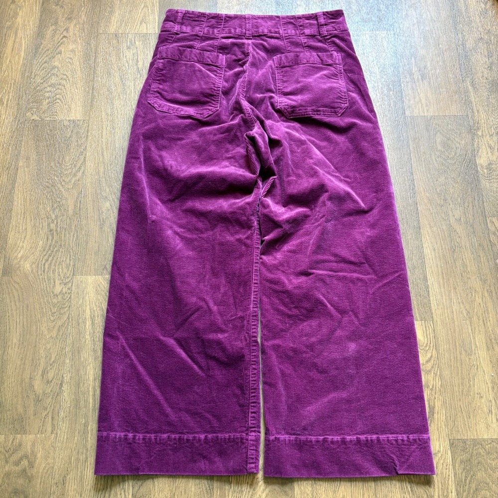 Maeve Anthropologie Women's Purple The Colette Corduroy Wide Leg Trousers - Picture 5 of 8